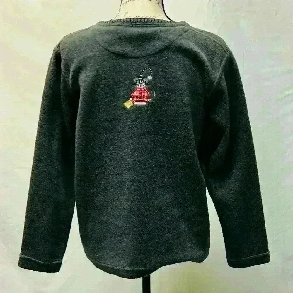 AVALON Womens Cat & Mouse Christmas Sweater Sz
M Gray - Picture 4 of 12
